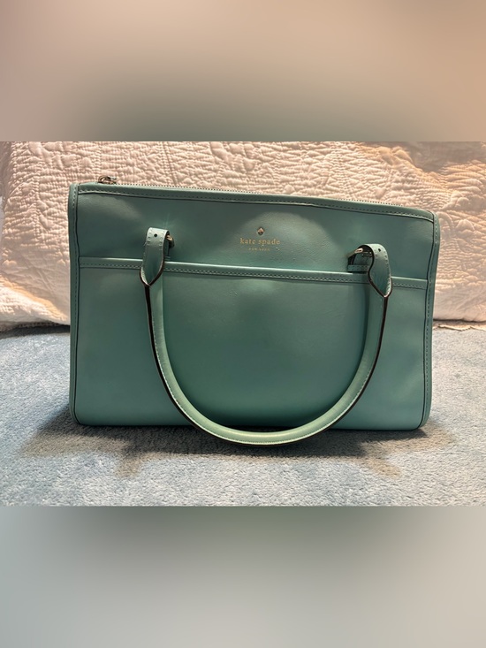 kate spade Handbags - kate spade mint tote with gold logo